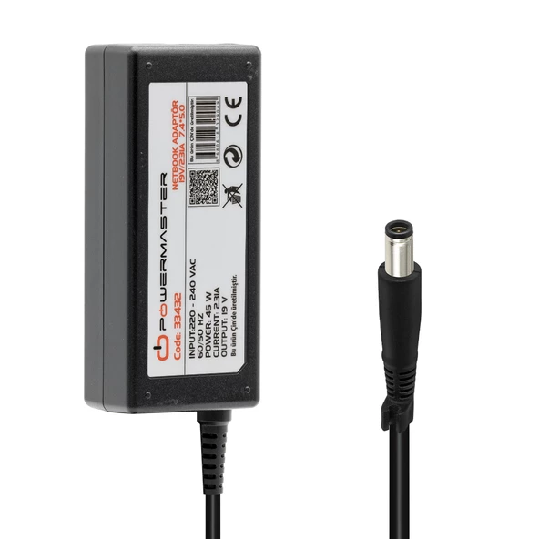 POWERMASTER PM-33432 19.5 VOLT - 2.31 AMPER 7.4*5.0 MM UÇLU ADAPTÖR (DELL NOTEBOOK)