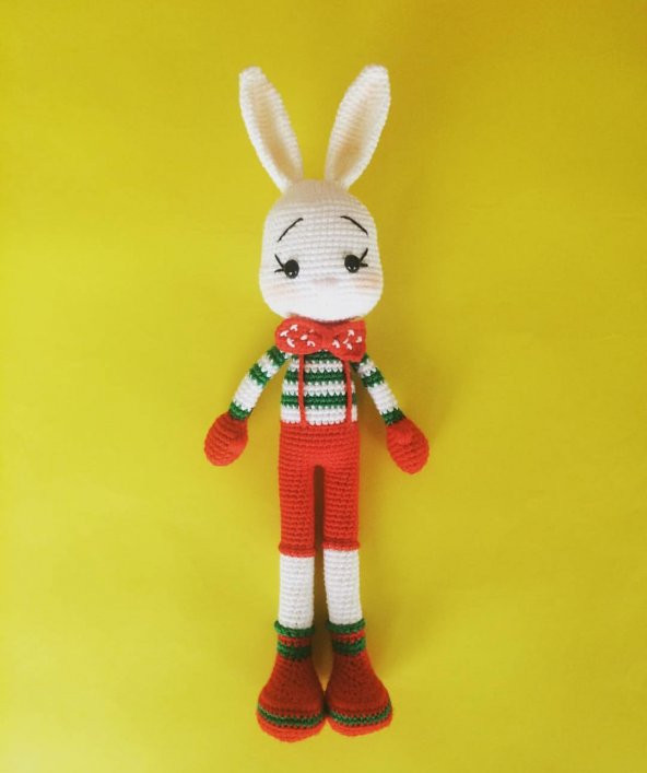 Noel Tavşanı Amigurumi Organik Oyuncak - 1