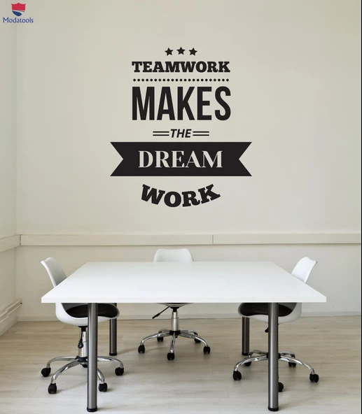 Oturma Odası, Ofis, Dükkan Duvar Sticker Takım Çalışması Alıntı İlham Veren Söyleyen Takım Ofis İç Sanat Çıkartmaları