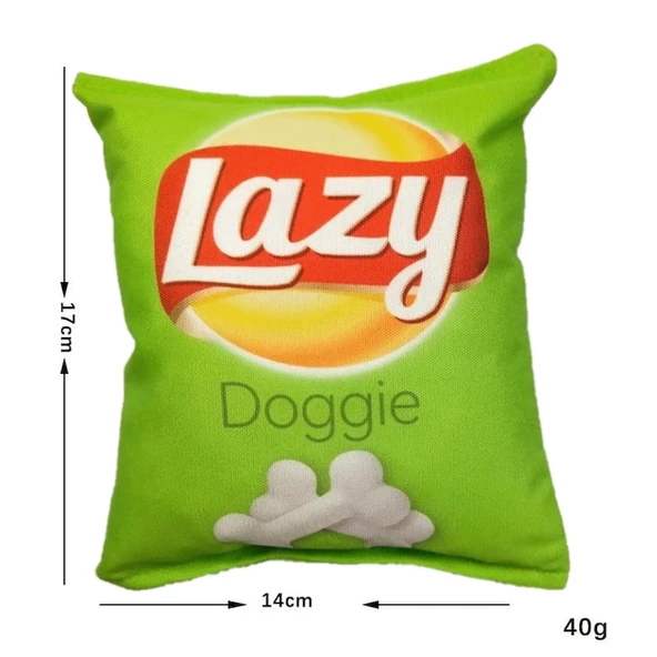 TİNEKE CİPS DAYANIKLI SESLİ KÖPEK OYUNCAĞI ( LAZY ) 1 ADET - 3