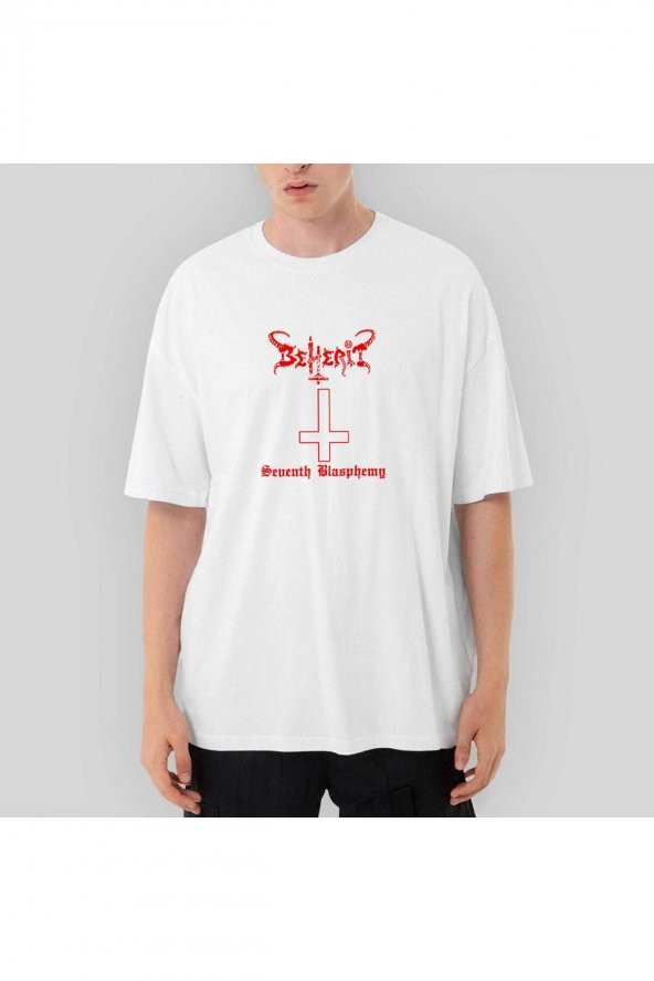 Beherit Seventh Blasphemy Oversize Beyaz Tişört L
