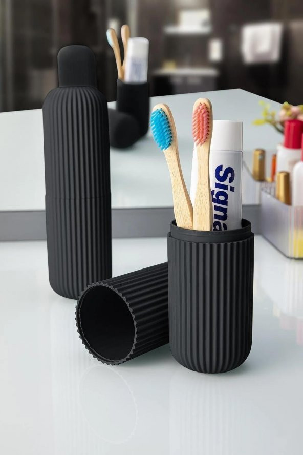 Pharma Acqua Siyah Seyahat Tipi Aksesuar Taşıma Ve Saklama Kabı, Diş Fırçası, Gözlük Kutusu