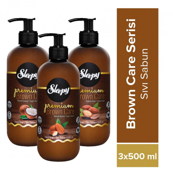 Sleepy Premium Brown Care Serisi Sıvı Sabun 3 x 500 ML