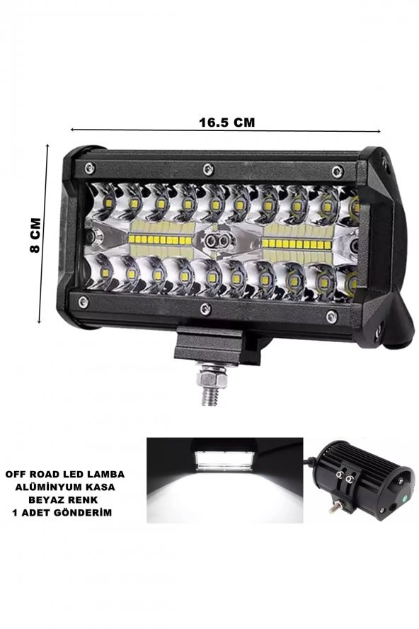 Off Road Power Led Lamba Beyaz Sabit Led 8 X 16,5 Cm 1 Adet -