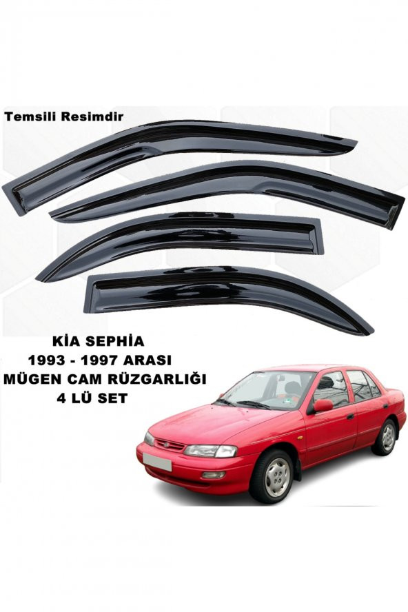 Kia Sephia Mügen Cam Rüzgarlığı 1993 - 1997 Arası 4 Lü Set Cam Rüzgarlığı -