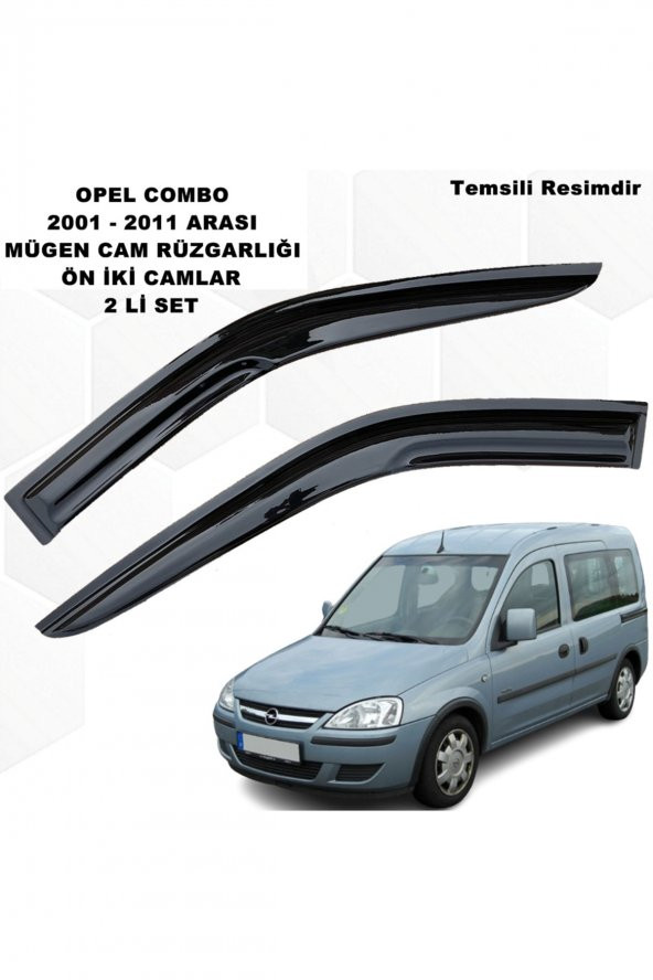 Opel Combo Mügen Cam Rüzgarlığı 2001 - 2011 Arası Ön Iki Camlar 2 Li Set Cam Rüzgarlığı -