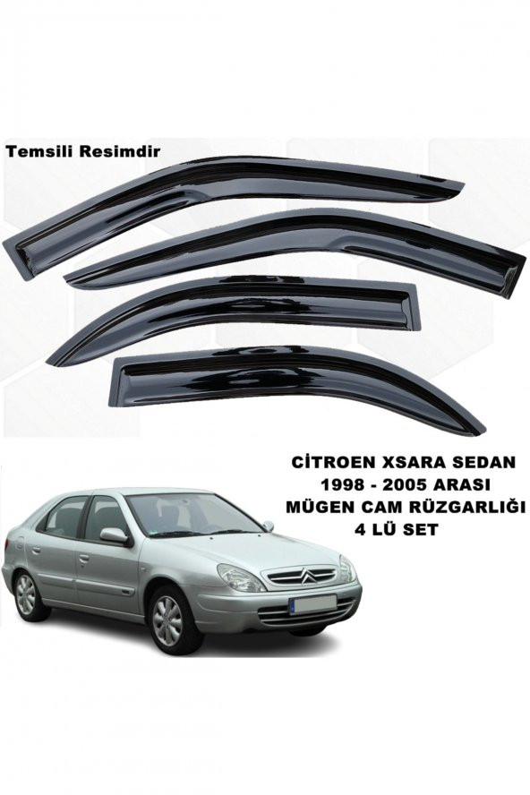 Citroen Xsara Sedan Mügen Cam Rüzgarlığı 1998 - 2005 Arası 4 Lü Set Cam Rüzgarlığı - ürün görseli