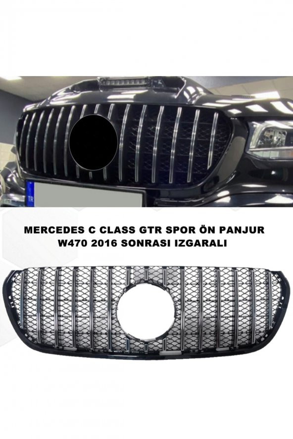 Mercedes X Class Gtr Spor Ön Panjur Petekli-ızgaralı Piano Black & Krom Şeritli 2016 Sonrası -