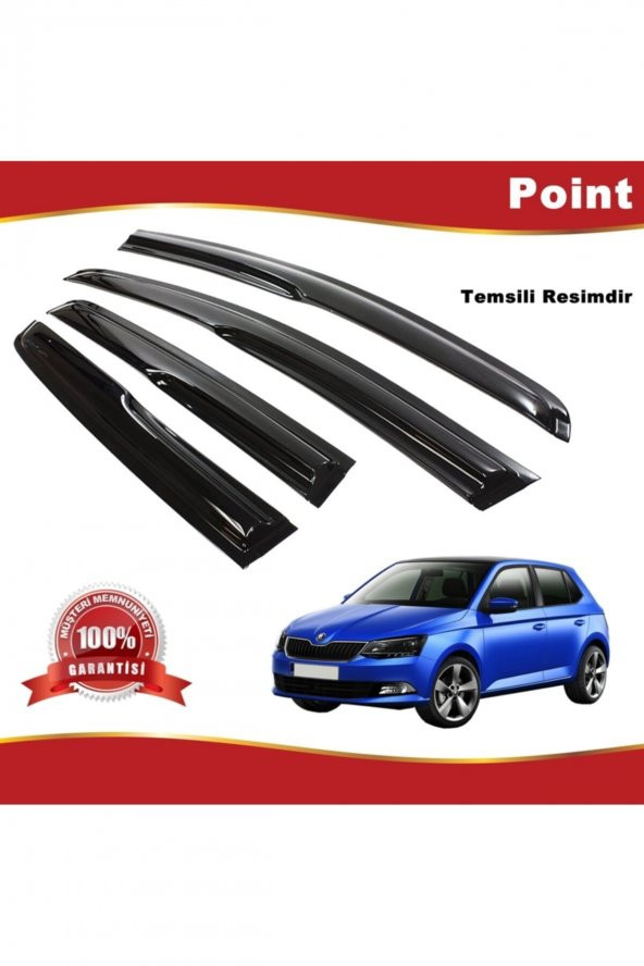 Skoda Fabia Hb Mügen Cam Rüzgarlığı 2014-2020 Arası 4 Lü Takım