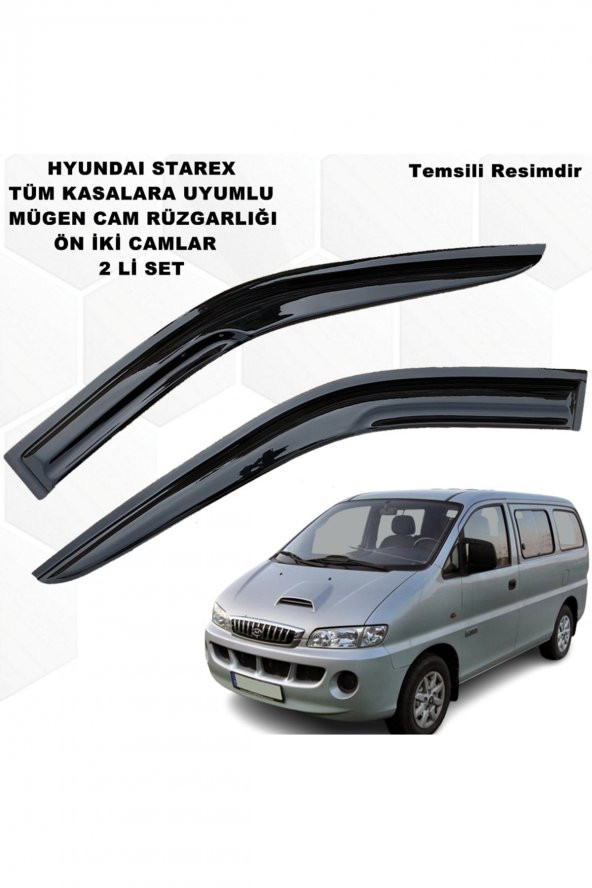 Hyundai Starex Mügen Cam Rüzgarlığı Tüm Kasalara Uyumlu Sağ - Sol Ön Iki Camlar 2 Li Set -