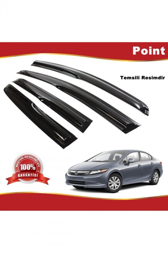 Honda Civic Mügen Cam Rüzgarlığı Sedan 2007-2012 Arası 4 Lü Takım