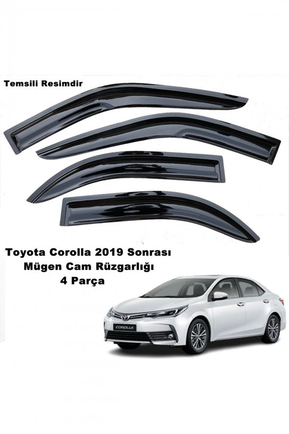 Toyota Corolla Mügen Cam Rüzgarlığı 2019 Sonrası Sedan Kasalar 4 Lü Set Cam Rüzgarlığı - caraks