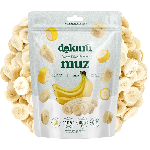 Dokuru Freeze Dried Muz Meyve Cipsi 30gr