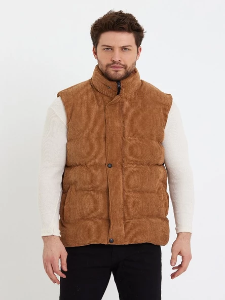 Zagmen Z01358 Erkek Oversize Çıtçıtlı Erkek Kadife Şişme Yelek - 2