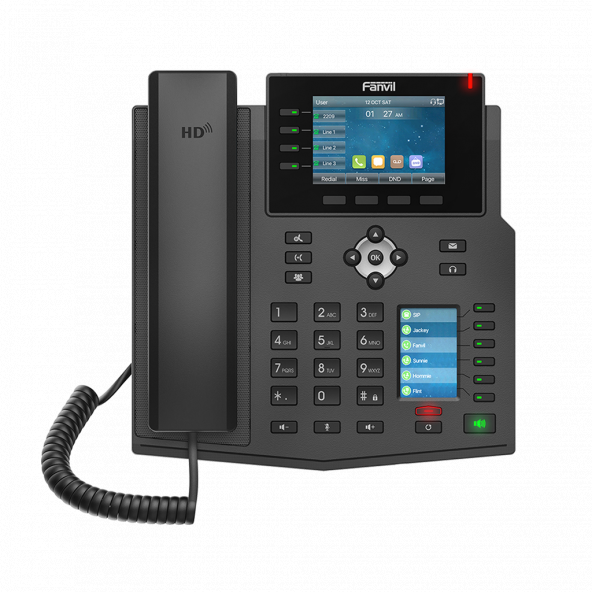 Fanvil X5U Renkli Ekran IP Telefon (PoE)-Siyah