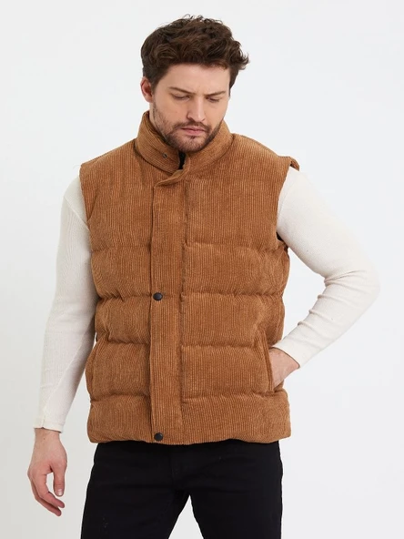 Zagmen Z01358 Erkek Oversize Çıtçıtlı Erkek Kadife Şişme Yelek - Resim 2