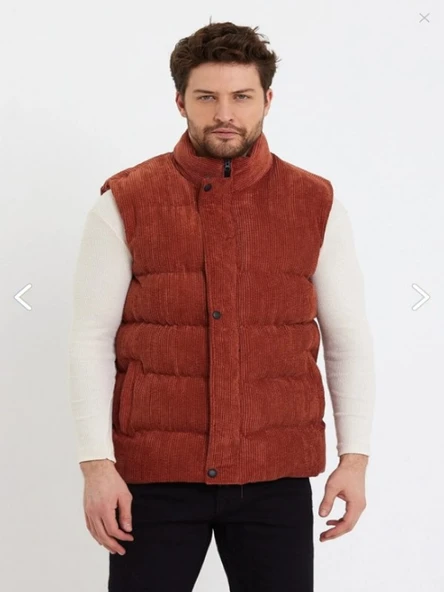 Zagmen Z01358 Erkek Oversize Çıtçıtlı Erkek Kadife Şişme Yelek - Resim 8