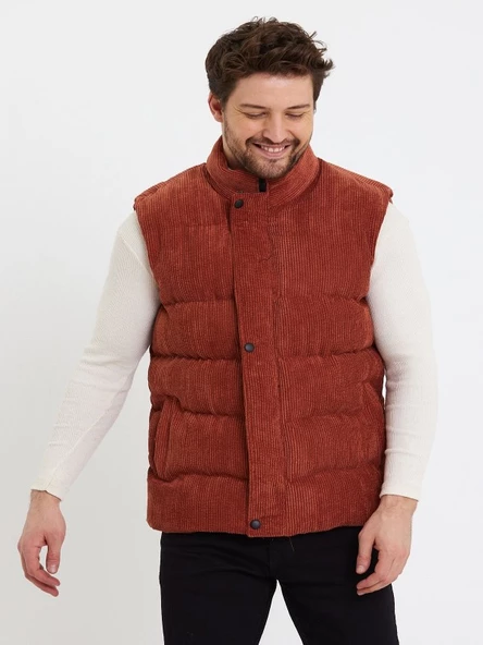 Zagmen Z01358 Erkek Oversize Çıtçıtlı Erkek Kadife Şişme Yelek - 19