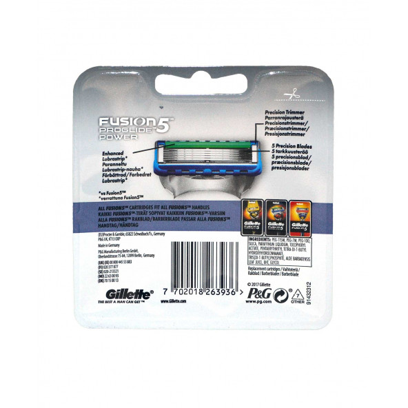 Gillette Fusion Proglide Power Yedek Tıraş Bıçağı 8'li 7702018263936 - 2