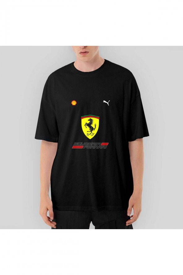 F1 Ferrari Oversize Siyah Tişört S