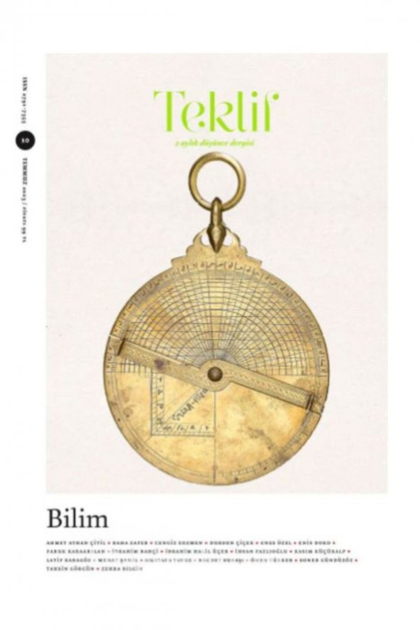 Teklif (2 AYLIK DÜŞÜNCE DERGİSİ) Sayı Teklif 10. Sayı- Bilim ürün görseli