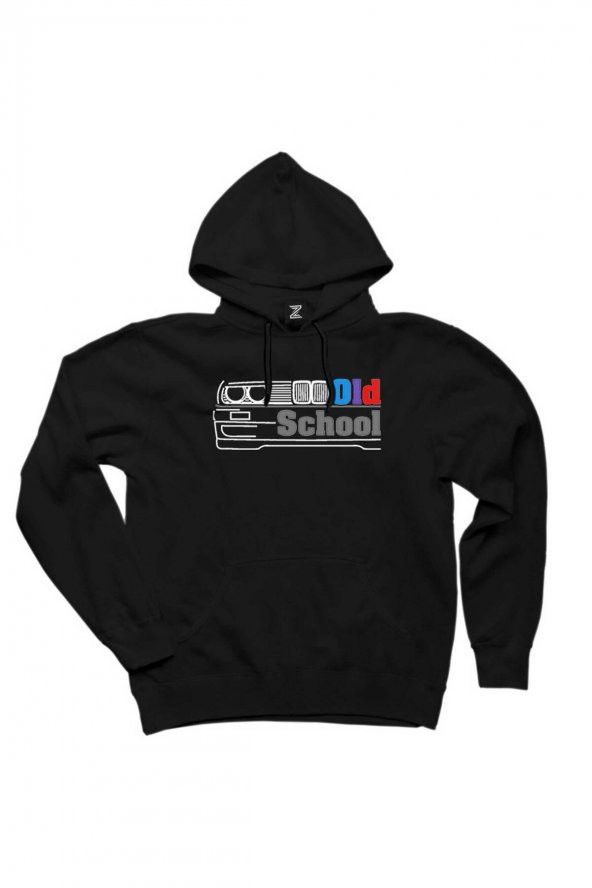 BMW Old School E30 Color Siyah Kapşonlu Sweatshirt Hoodie