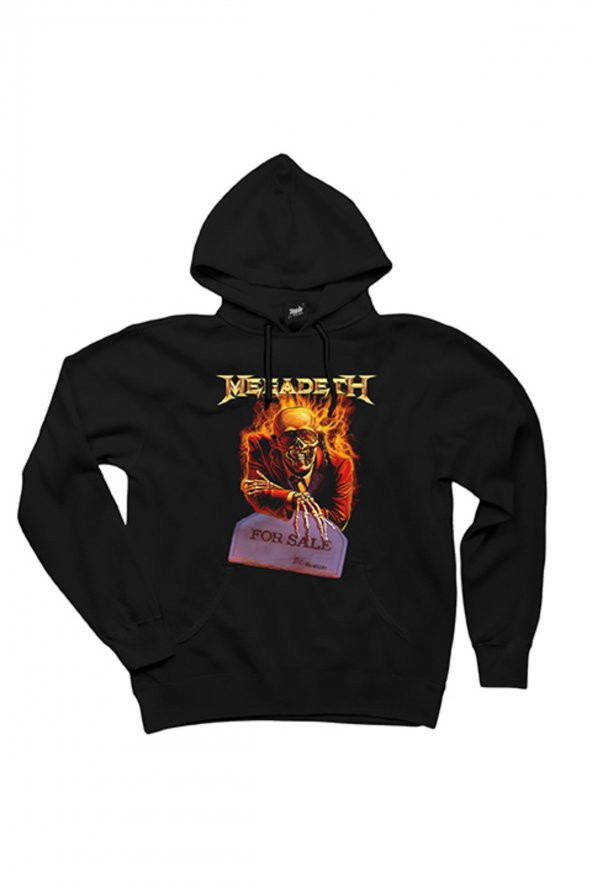 Megadeth For Sale Siyah Kapşonlu Sweatshirt Hoodie