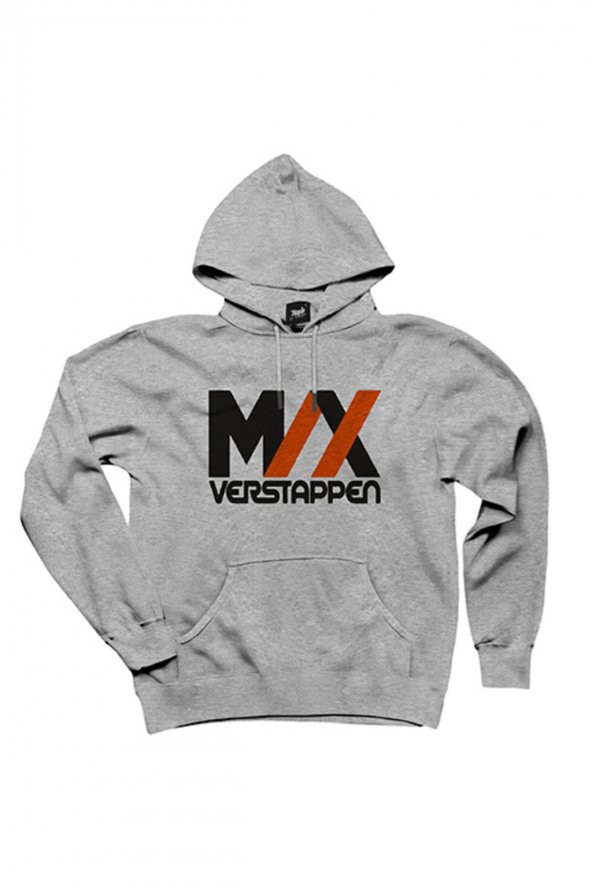 F1 Max Verstappen Logo Gri Kapşonlu Sweatshirt Hoodie - 1