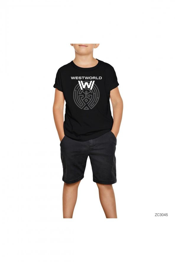 Westworld Point Siyah Çocuk Tişört 13-14 Yaş