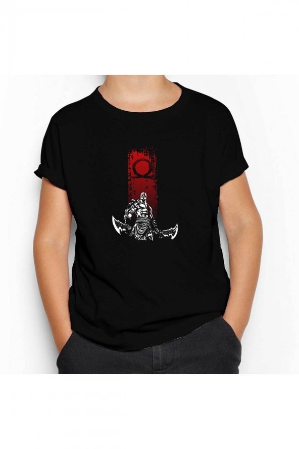 God Of War Kratos Logo Siyah Çocuk Tişört 11-12 Yaş