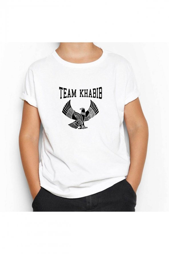 Khabib Nurmagomedov Team Essential 2 Beyaz Çocuk Tişört 5-6 Yaş