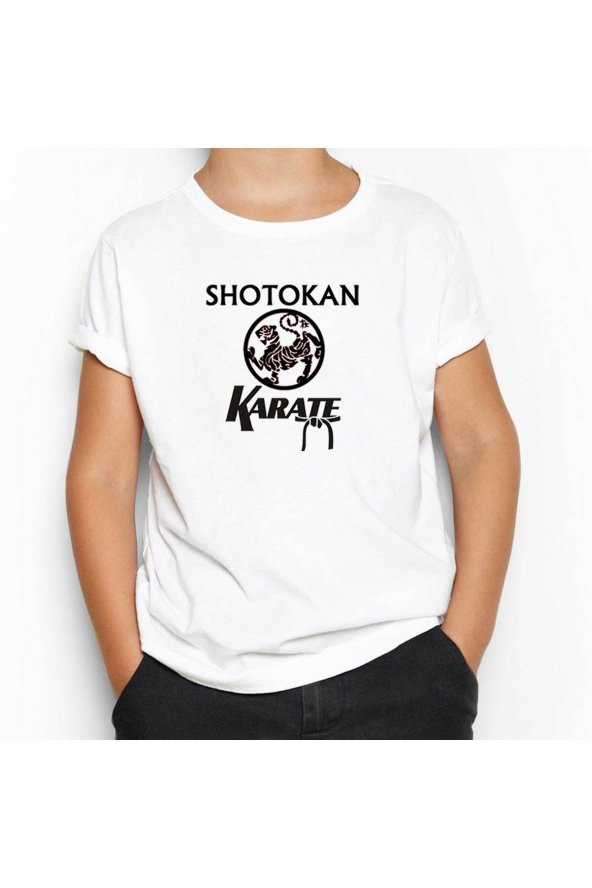 Shotokan Karate Logo Beyaz Çocuk Tişört 13-14 Yaş - 1
