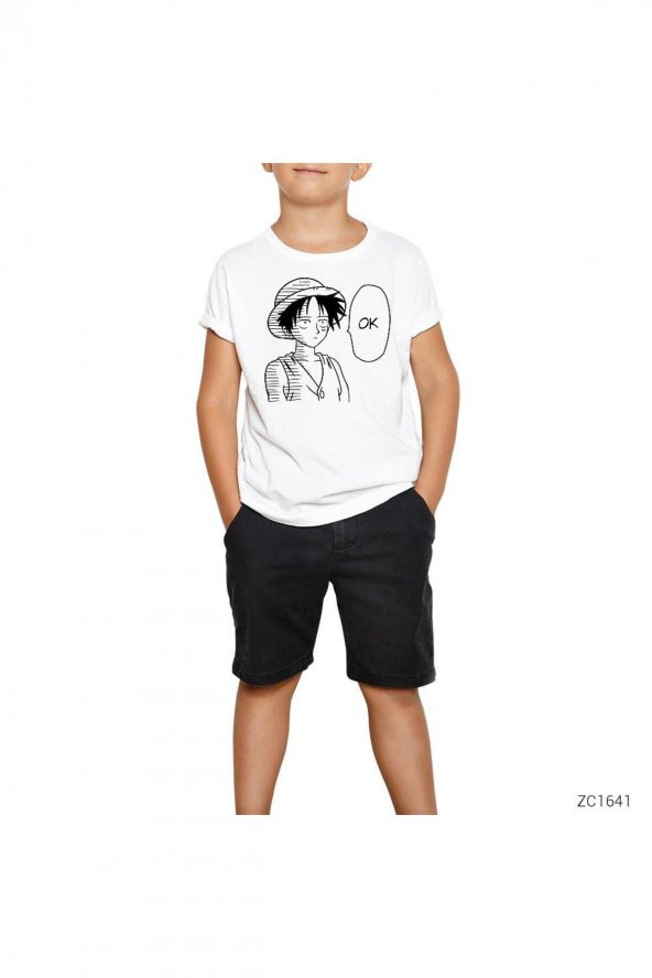 One Piece Luffy Ok Beyaz Çocuk Tişört 11-12 Yaş
