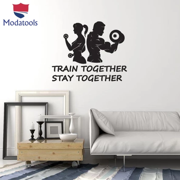 Oturma Odası, Ofis, Dükkan Duvar Sticker Ev Spor Salonu Çift Fitness Vücut Geliştirme Spor Alıntı Sanat Çıkartmaları