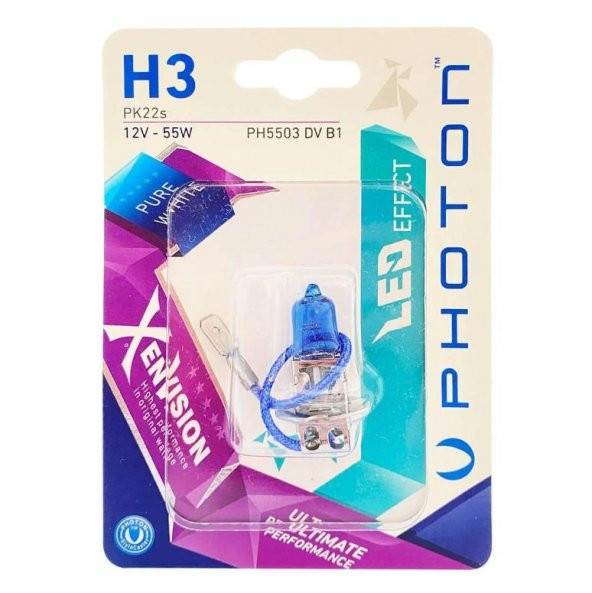 Photon H3 12V 55W XEN VISION (TEKLİ BLİSTER) Ampul PH5503 DV B1 ürün görseli 1