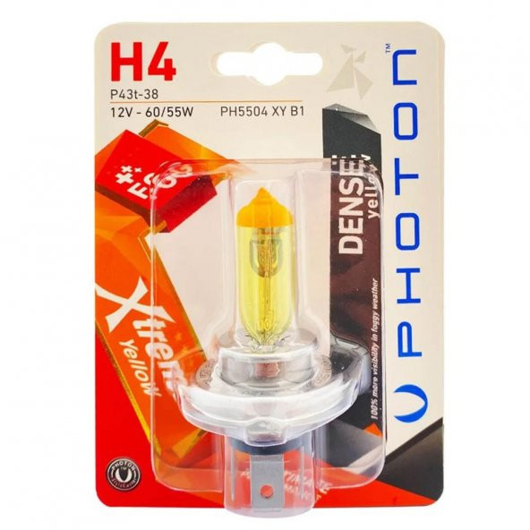 Photon H4 12V 60/55W EXTREME YELLOW (TEKLİ BLİSTER)