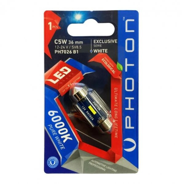 Photon C5W 12V 36MM EXCLUSIVE CANBUS SOFIT LED (TEKLİ BLİSTER) PH7026 B1 ürün görseli 1