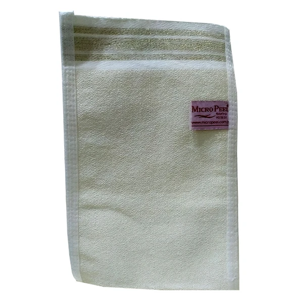 Micro Peel İpek Sırt ve Vücut Kesesi Beyaz 17X27 ürün görseli 1