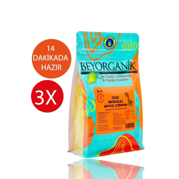 Organik Brokolili Havuç Çorbası 50gr 3'lü PAKET (10 dakikada hazır)