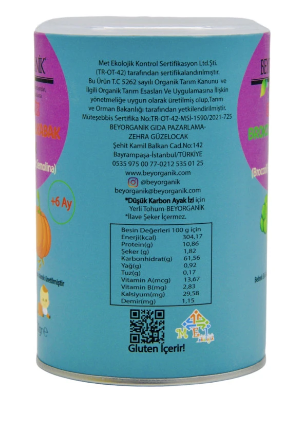 Bebek Ek Gıdası Organik Brokoli Balkabak İrmik +6 ay ( Ek gıda) - Resim 3