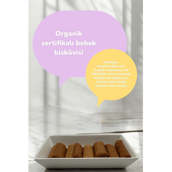 BEYORGANİK Organik Bebe Bisküvisi 150gr( +6ay) Yumurtasız - 4