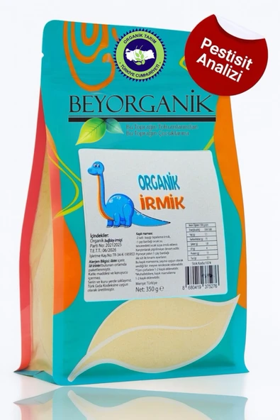 BEYORGANİK  Organik Bebek İrmik 350gr (PESTİSİT VE AFLATOKSİN ANALİZLİ) - 1