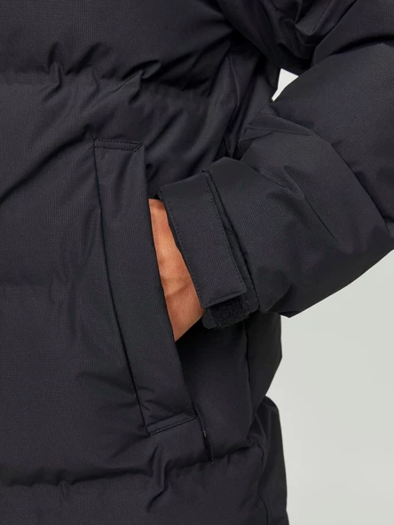 JACK JONES Erkek Boyunlu Kapüşonlu Rüzgar Geçirmez Mont 12238881 - 4