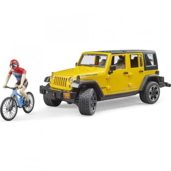 Bruder Jeep W. Rubicon & Bisiklet ve Sürücüsü 02543