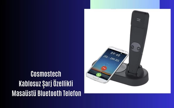 Cosmostech Kablosuz Şarj Cihazı Standı / Kablosuz ve USB ile Şarj Edilebilir Masa Üstü Şık Şarj Standı - 2