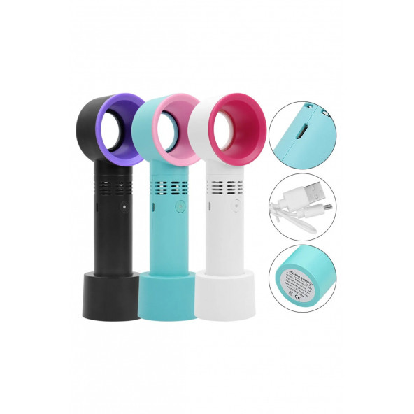 Şarjlı Soğutucu Kirpik Kurutma Fanı Bitki Takma Kirpikler Bladeless Mini Fan Kirpik Vantilatör - 2