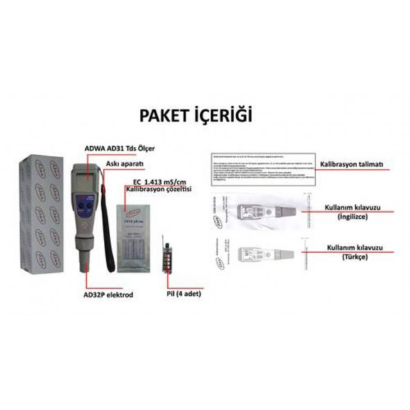 Adwa Ad31 Tds Ppm Ec Metre İletkenlik Ölçer - 9