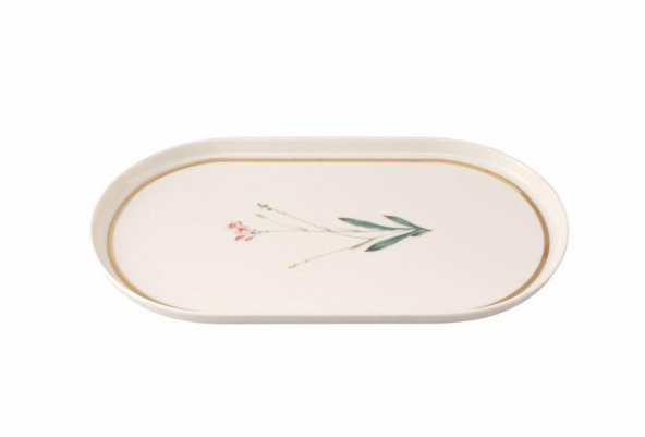Porland Botanical Serisi 28cm Kayık Tabak Oval Desen4 - 2