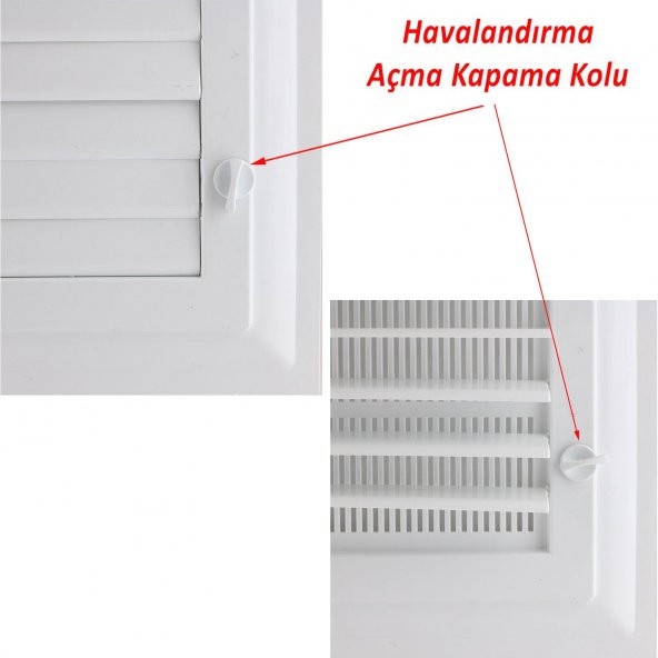 Menfez Banyo Wc Tuvalet Havalandırma Plastik Panjur Beyaz 55x55 CM - Resim 6