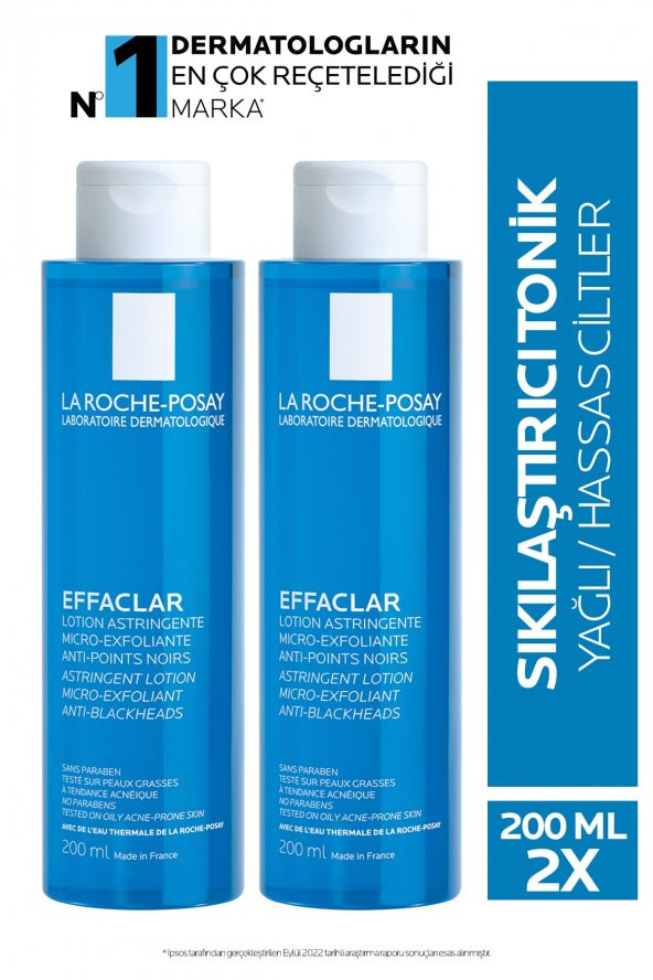 La Roche Posay Effaclar Tonik Yağlı/akneye Eğilim Gösteren Ciltler Gözenek Sıkılaştırıcı 200ml X2
